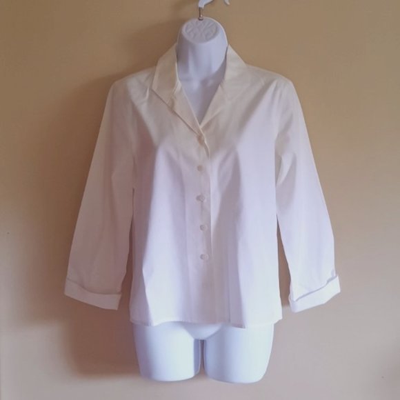 Talbots Tops White Classic Button Down Blouse 0 Cotton Poshmark